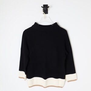 Talbots Black and Cream Cowl Neck Sweater